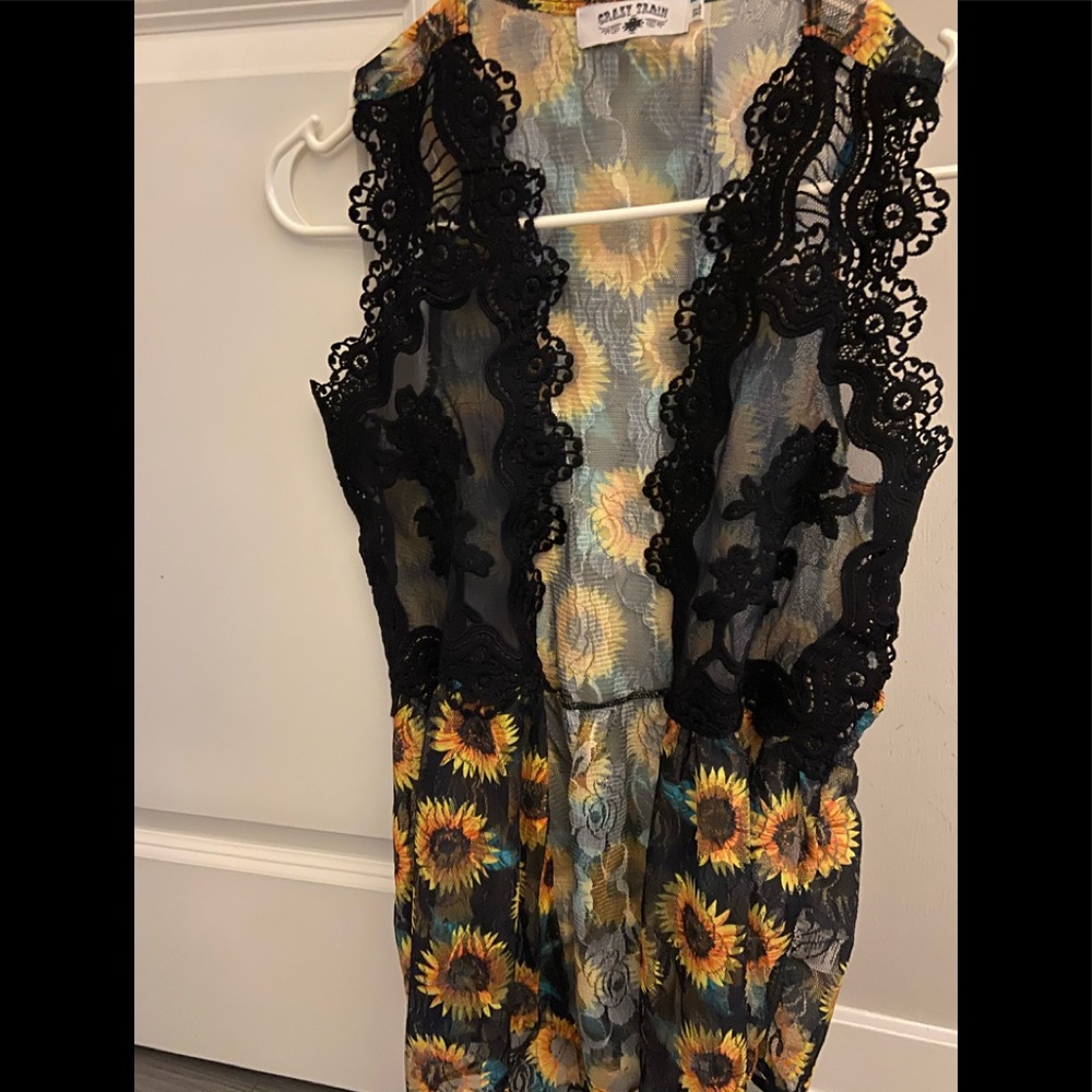 Crazy Train XL Sunflower Vest-PRICE DROP!!!!